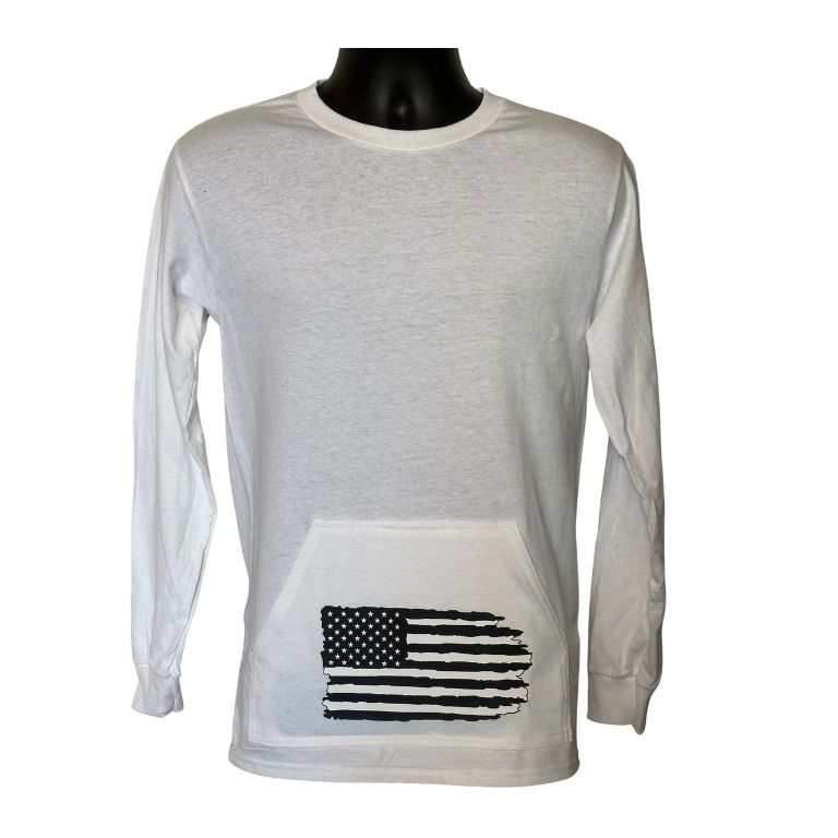 White Patriotic Long Sleeve